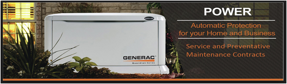 A white generac generator sitting on top of a table.